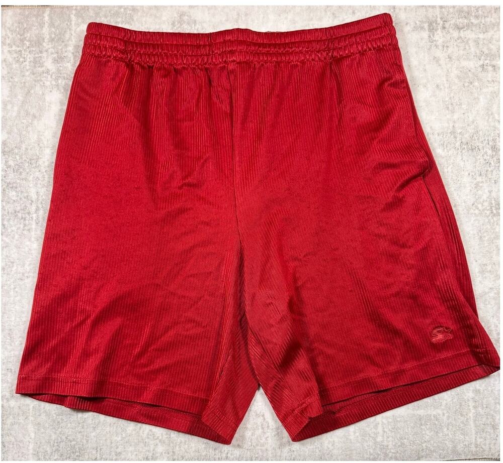 Starter Red Athletic Shorts Mens Medium Mesh Gym Workout Activewear